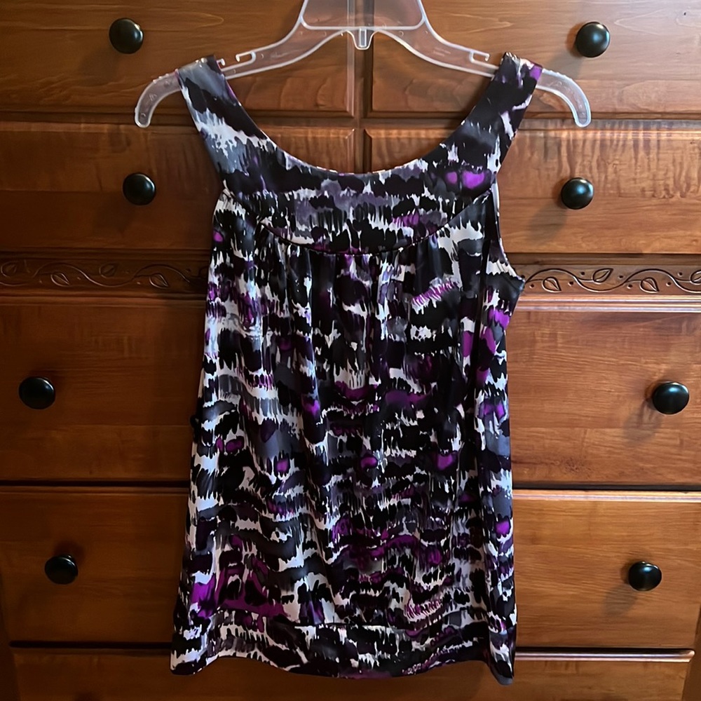 Purple and black patterned dress shirt